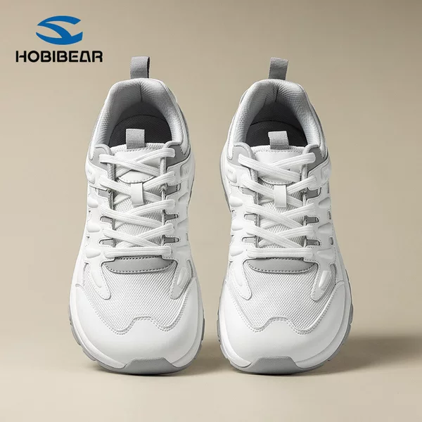 Hobibear Wide-Toe Shoes, Breathable Fabric, Synthetic Leather, Cushioning, Wear-Resistant, Casual Sports Shoes, Daily Outdoor Dad Shoes