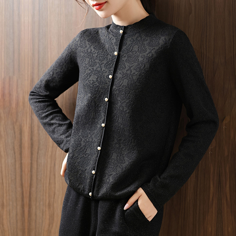2024 Autumn and Winter New Long-sleeved Wool Knitted Cardigan Women's Elegant Fashion All-match Loose Top Single-breasted Soft 2024 Autumn and Winter New Long-sleeved Wool Knitted Cardigan Women's Elegant Fashion All-match Loose Top Single-breasted Soft