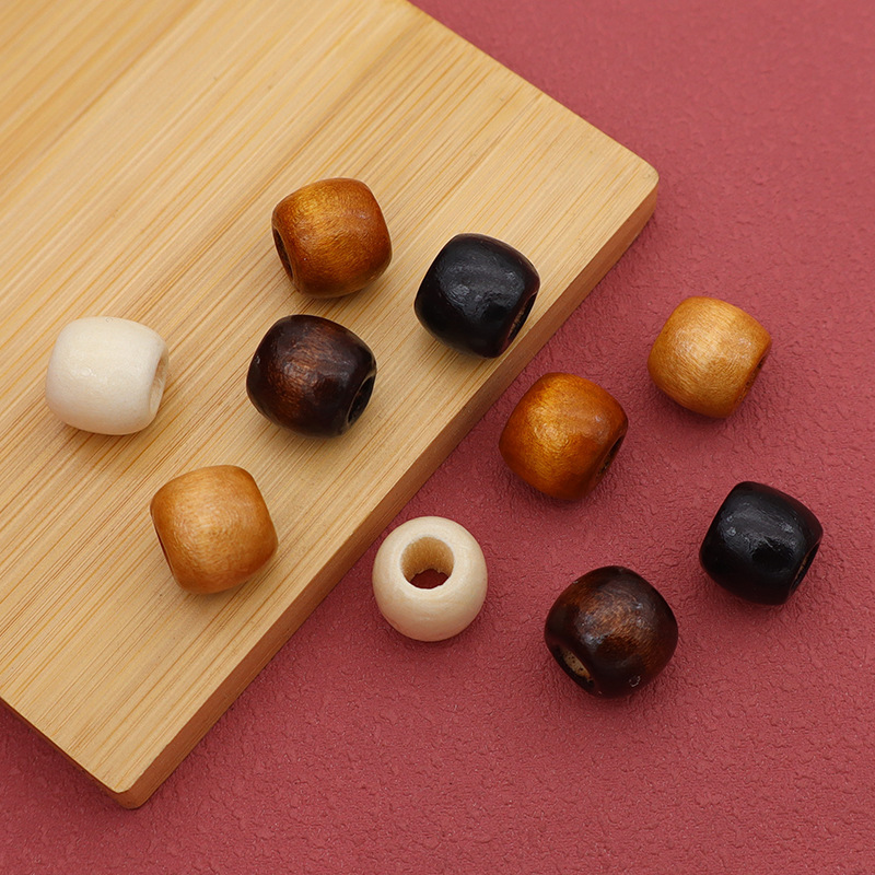 Large Hole Maple Wood Beads Home Packaging Shoe Bags Clothing Accessories Drawstring Pocket Wooden Beads DIY Handmade Jewelry Beads