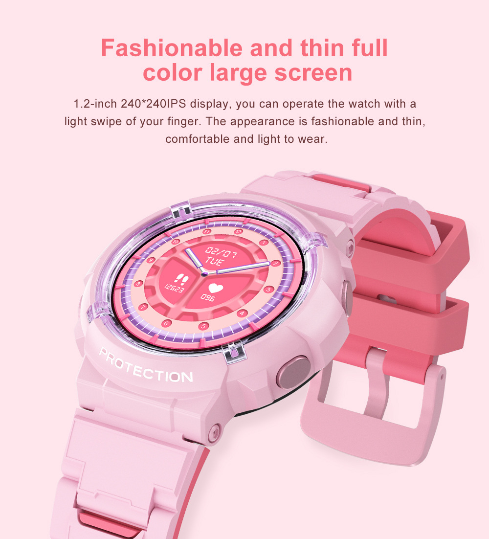 Neu HT19 kinder smart watch 1,28 runde bildschirm IP68 WASSERDICHTE jugend student uhr multi sprache_voghion.com