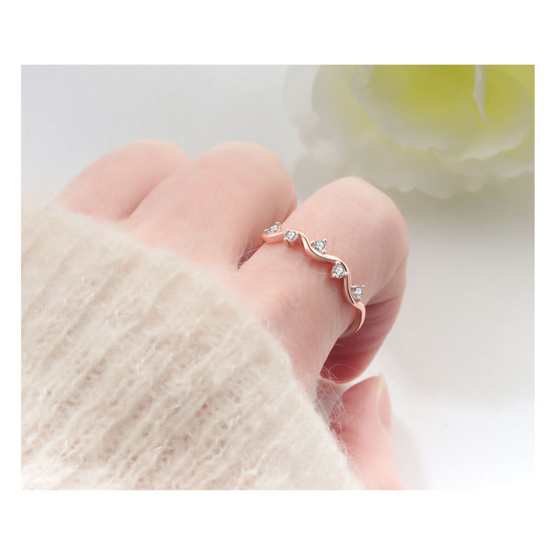 Geometric Pattern 18K Gold Plated 925 Sterling Silver Zircon Geometric Rings 925 Sterling Silver Rings