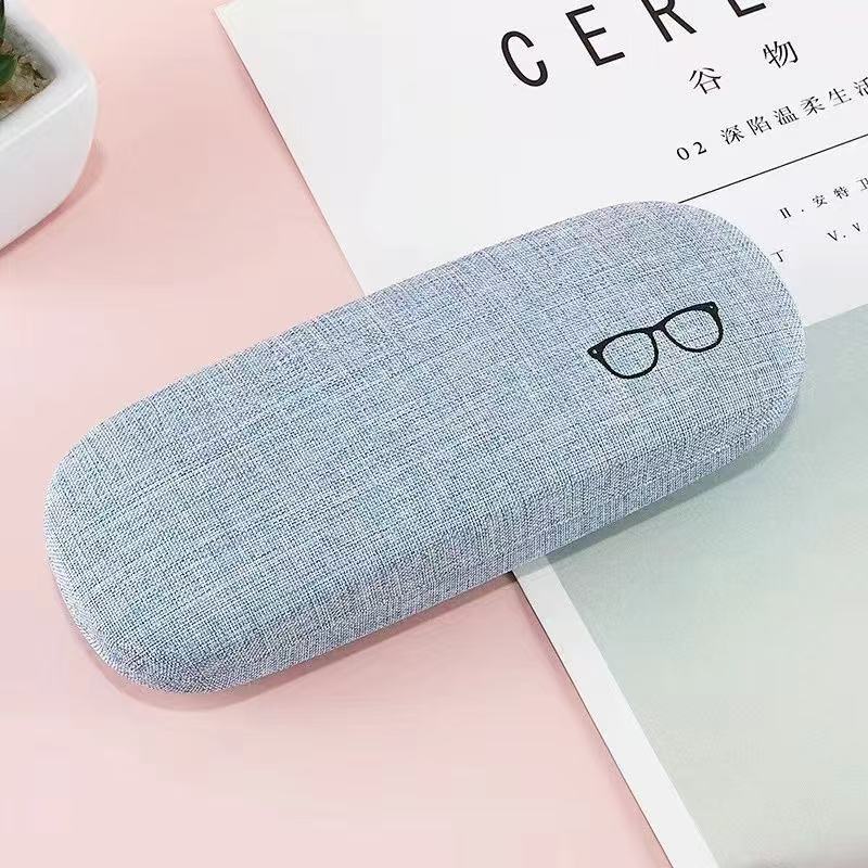 Estuche para gafas esmeriladas, espejo portátil para leer antipresión, espejo plano, caja de almacenamiento de plástico tipo gota de agua de color, carcasa dura simple