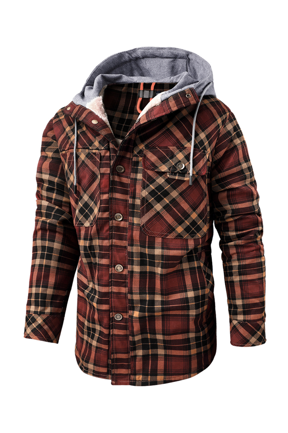 Vêtements pour hommes, chemise à capuche en tricot rayé à carreaux pour hommes, veste épaisse en coton, hiver exclusif_voghion.com