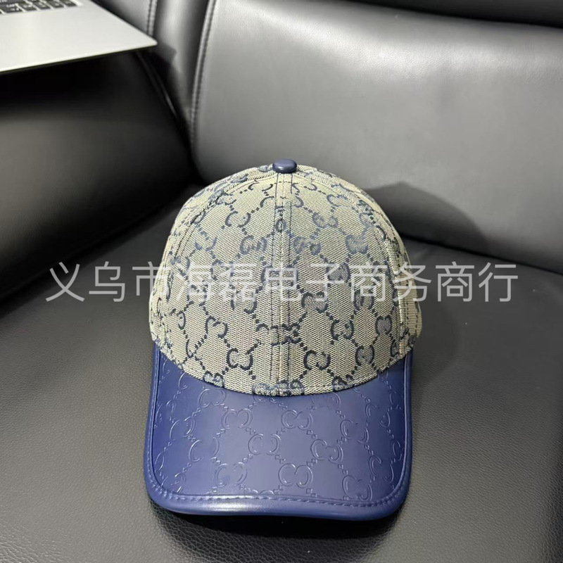 新しいG家のアルファベットのファッションの皮の野球の帽子の日焼け止めの大きい頭の囲うアヒルの舌の帽子の屋外の日よけの男女の通用する金|undefined