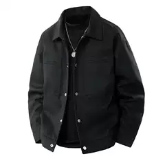 New Trendy British Style Lightweight Workwear Outdoor Windbreaker Solid Color Lapel Casual Jacket Men's Fashion Coat for Spring and Autumn
