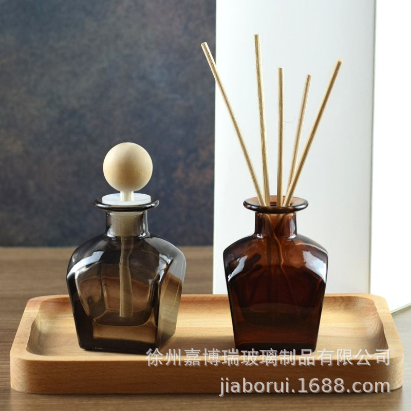 现货50ml四方形扩香瓶藤条挥发棒香氛无火自挥发精油玻璃瓶