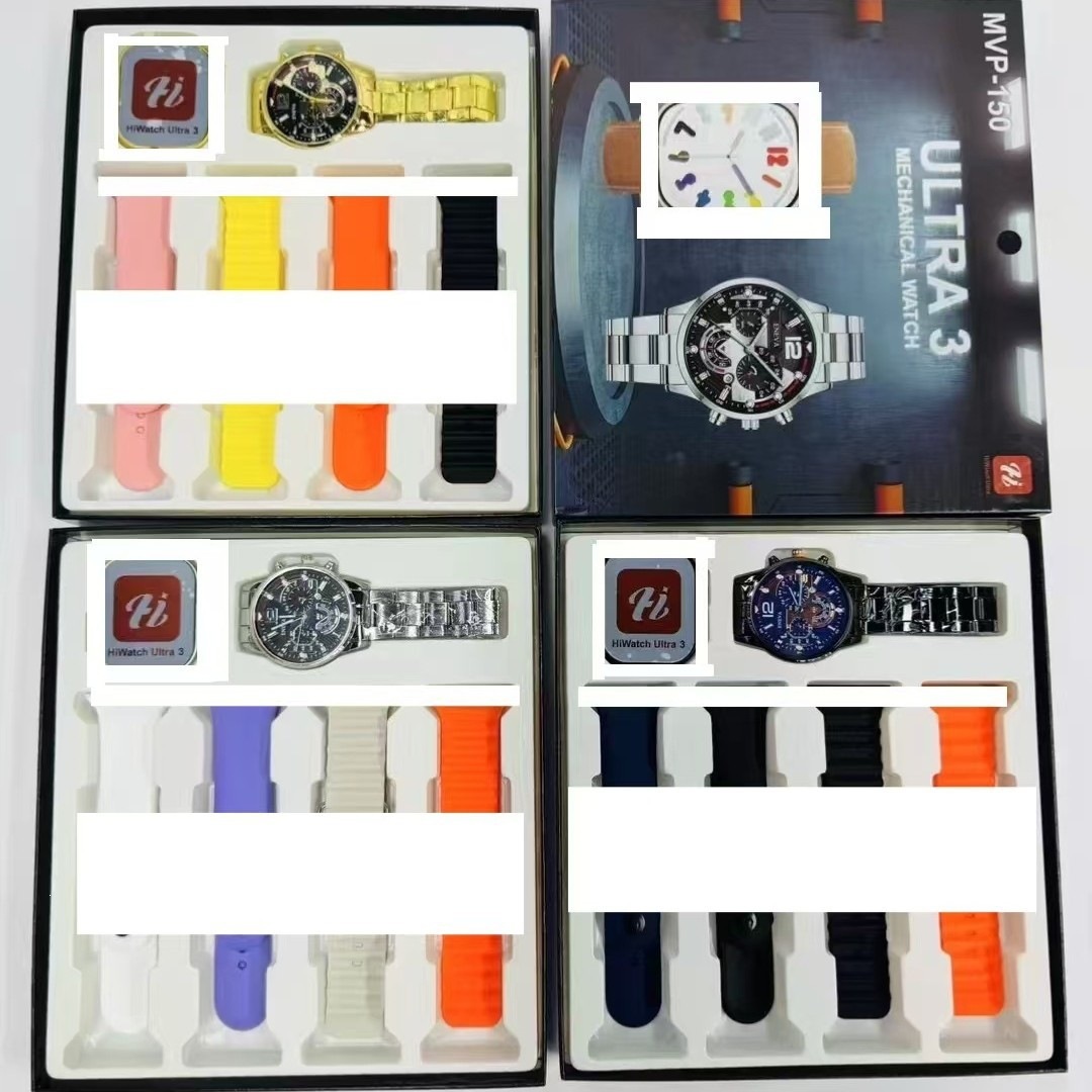 新款MVP-150智能手表ULTRA3机械手表4条表带套装蓝牙通话音乐热卖