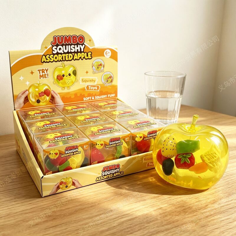 Cross-border bestseller: Vaseline Apple Squishy Toy, moldable fruit squishy toy for stress relief