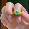 Funny monster, cartoon ring, cute accessory for beloved, big eyes, Birthday gift