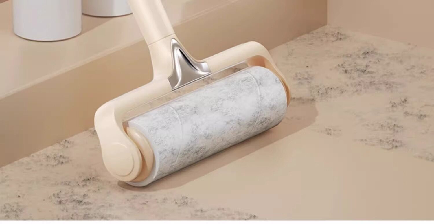 Fusselroller mit langem Stab, abziehbare Rollen zum Austausch, Fusselentferner für Betten, Kleidung, Haare und Tierhaare