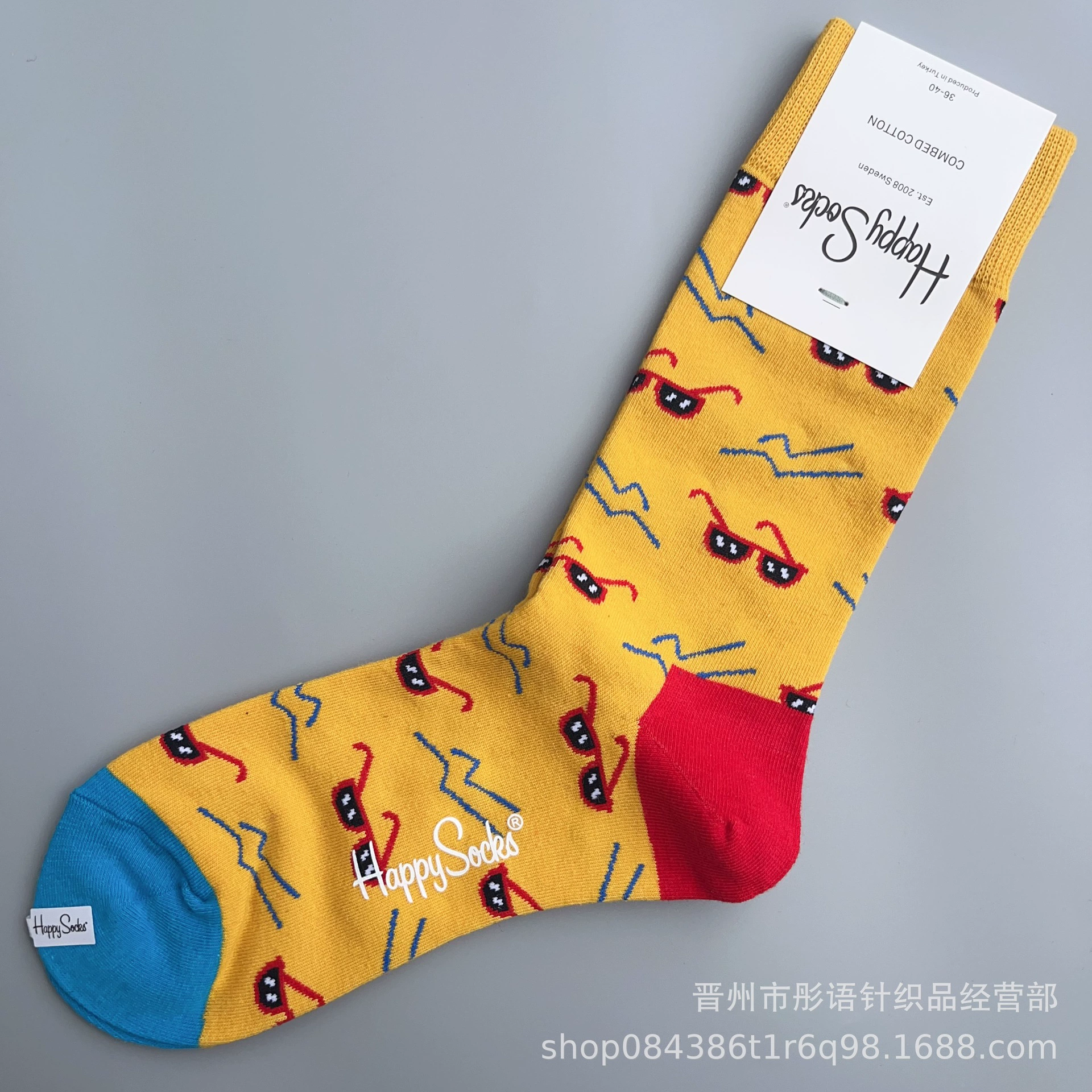 Чулки Happysocks женские скандинавские модные хлопковые гольфы средней высоты женские классические универсальные четыре сезона с животными