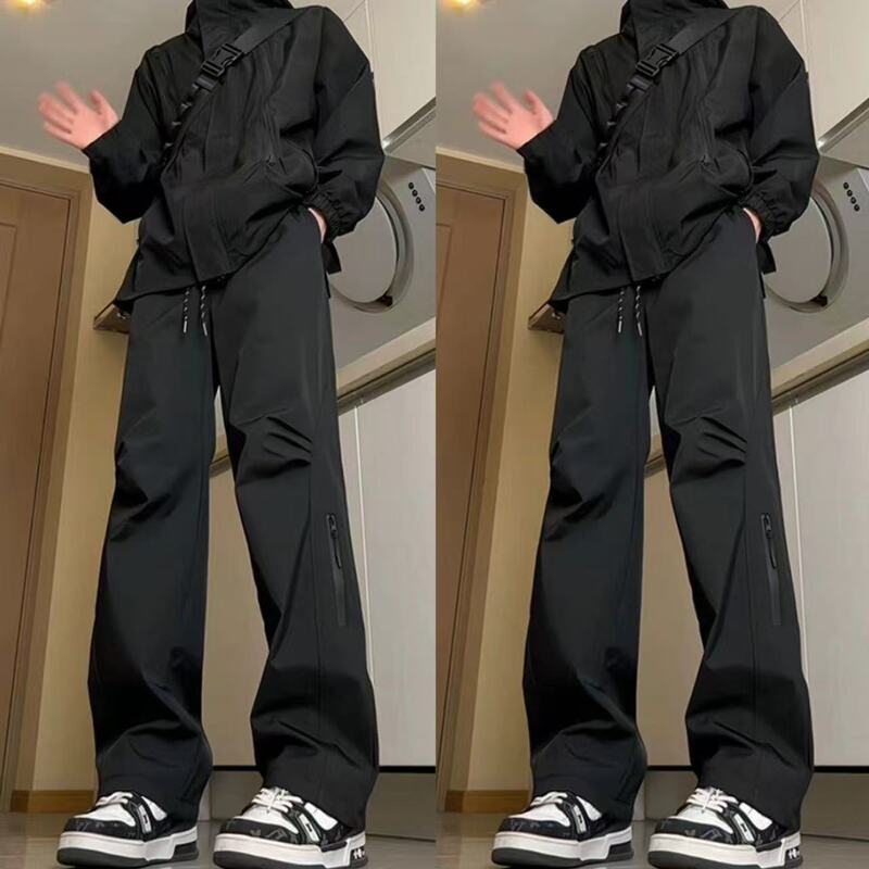 Outdoor Hiking Functional Waterproof Softshell Pants Autumn Popular Unisex Loose Straight Wide-Leg Pants Trendy Sports Long Pants