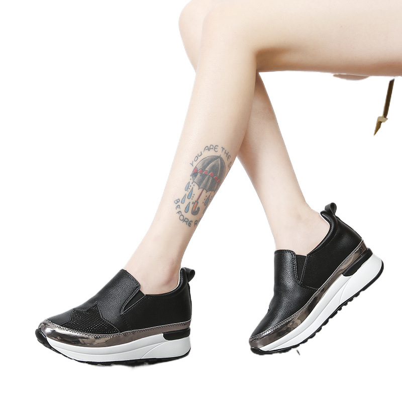 Low casual footwear with rhinestones wedge heel