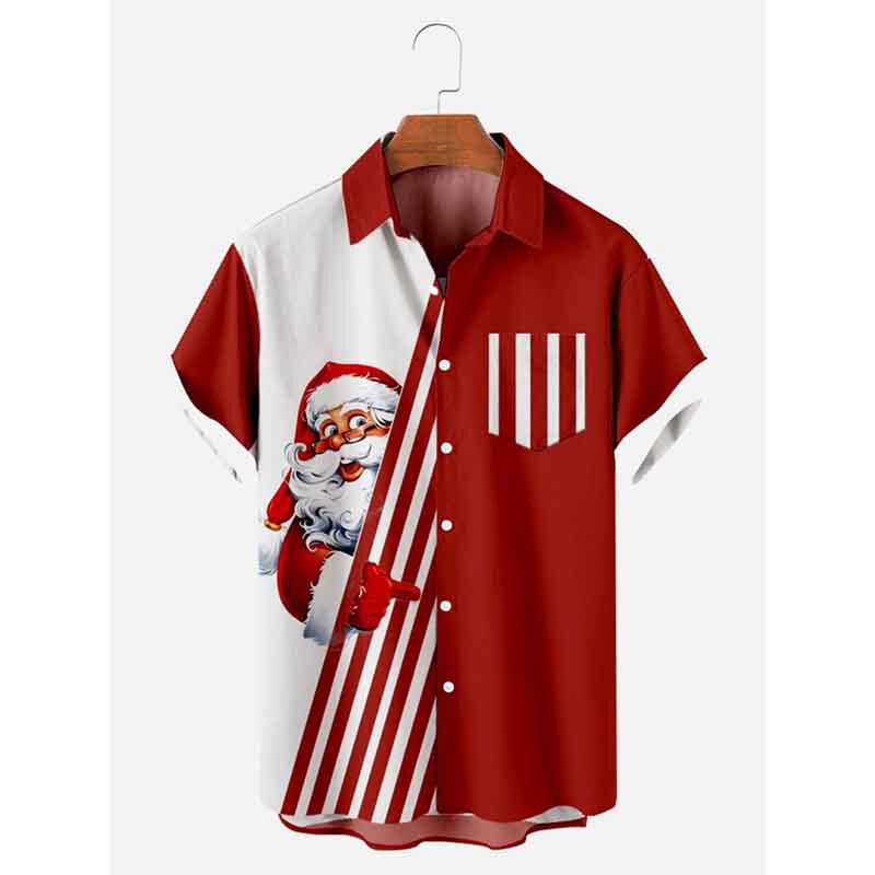 3D Print Hawaiian Shirt Beach Loose Men's Sublimation Christmas Digital Print Beach Shirt 3D Print Hawaiian Shirt Beach Loose Men's Sublimation Christmas Digital Print Beach Shirt