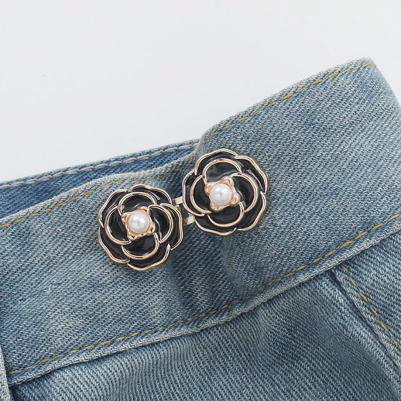 Nail-Free Removable Waist Buckle Pair, Flat-Bottom Seamless Buttons for Pants & Skirts, Assorted Designs