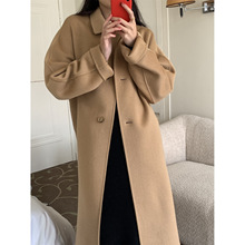 现 2025冬季新款韩国东大门气质赫本风简约双面羊毛呢羊绒大衣