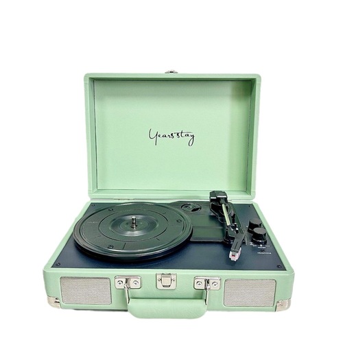 Retro Birthday Gift Portable Record Player Creative Gift Bluetooth Speaker Suitcase Style Black Record Machine
