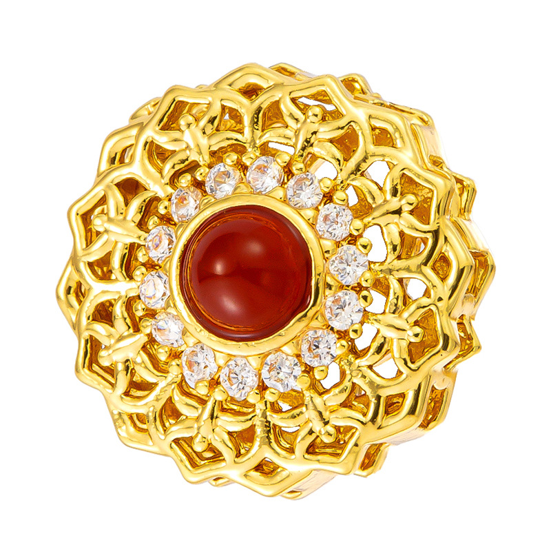 Antiguo método oro goteando aceite azul quemado colgante cuentas Dios de la riqueza atrapador de sueños flor cuentas de tambor accesorios de bricolaje joyería de transferencia