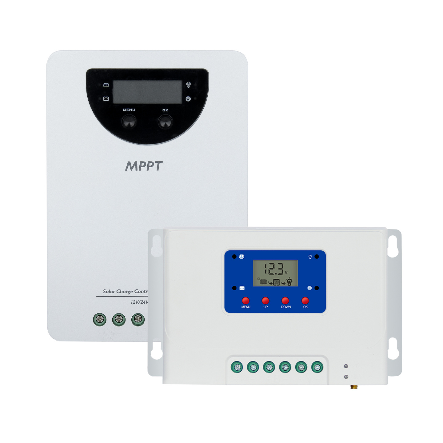 Controlador de pantalla digital solar MPPT, 12V24V, cargador de carga y descarga fotovoltaica de batería de litio universal totalmente automático