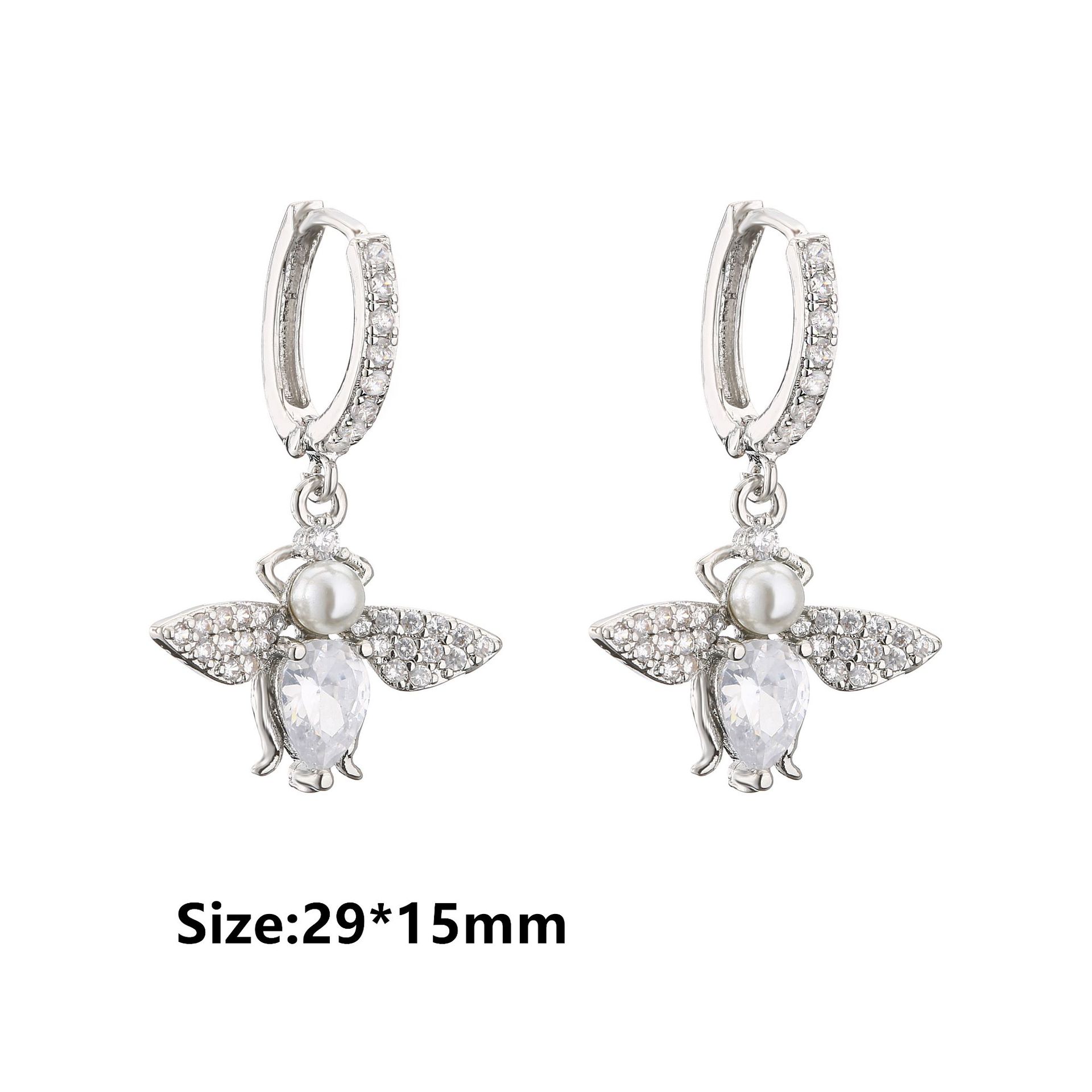 10g Weight Zircon Inlay Material Earrings Classification Wedding, Birthday Occasion Copper Material Geometric Pattern Women'S Gender Plating Design Fashion Style Fashion Geometric Plating Copper Zircon Earrings 19