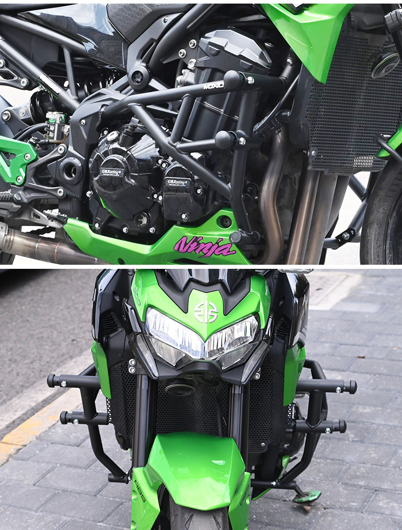 Suitable for Kawasaki Z900 Bumper Anti-Fall and Anti-Collision Spring Head Racing Bar Motorcycle Front Guard Bar Modification Accessories