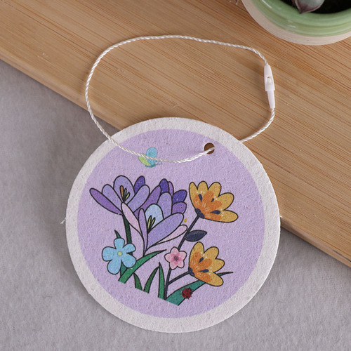 Round compressed wood pulp cotton sponge to wipe flowers printed wood pulp sponge rag kitchen easy cleaning scouring pad wholesale