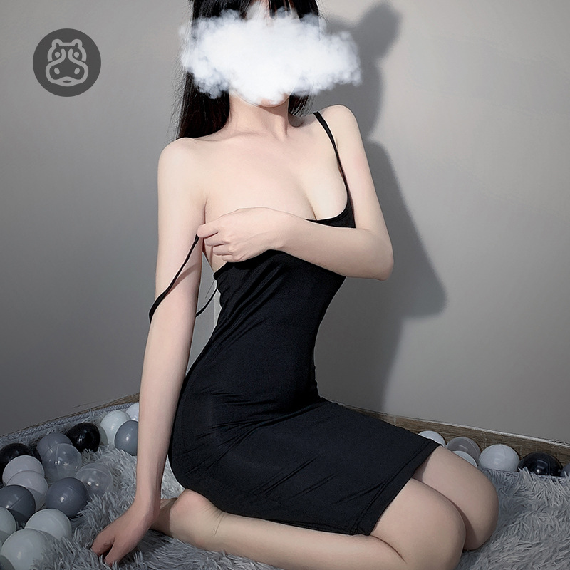 Dead bank water sexy underwear ice-free silk dress temptation hollow-out see-through sweater passion set strap wrap skirt