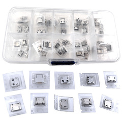 microUSB female connector 10 specifications/50 pieces/box packaging, embedded board, full adhesive, front insertion and rear attachment MK5P 