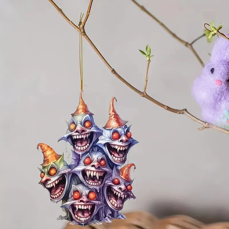 Transfronterizo nuevo Amazon acrílico plano personalidad creativa decoración de Halloween colgantes de espejo retrovisor