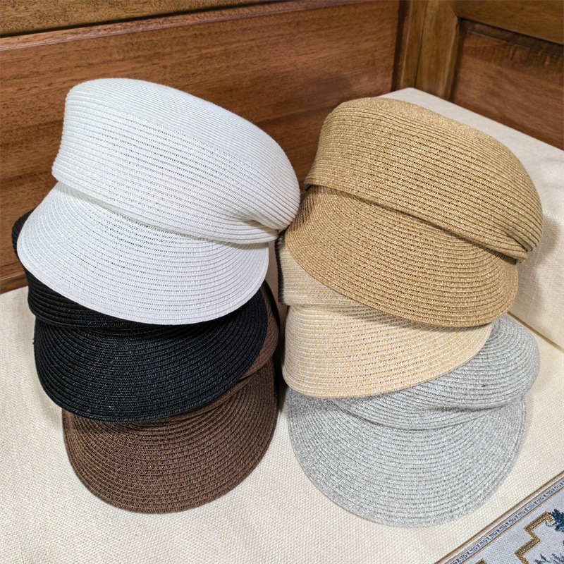 Cappello da sole equitazione in rafia stile hepburn per donna_voghion.com