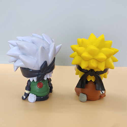 Naruto Q version sitting figure Big-headed Naruto Kakashi animation peripheral model car ornaments doll