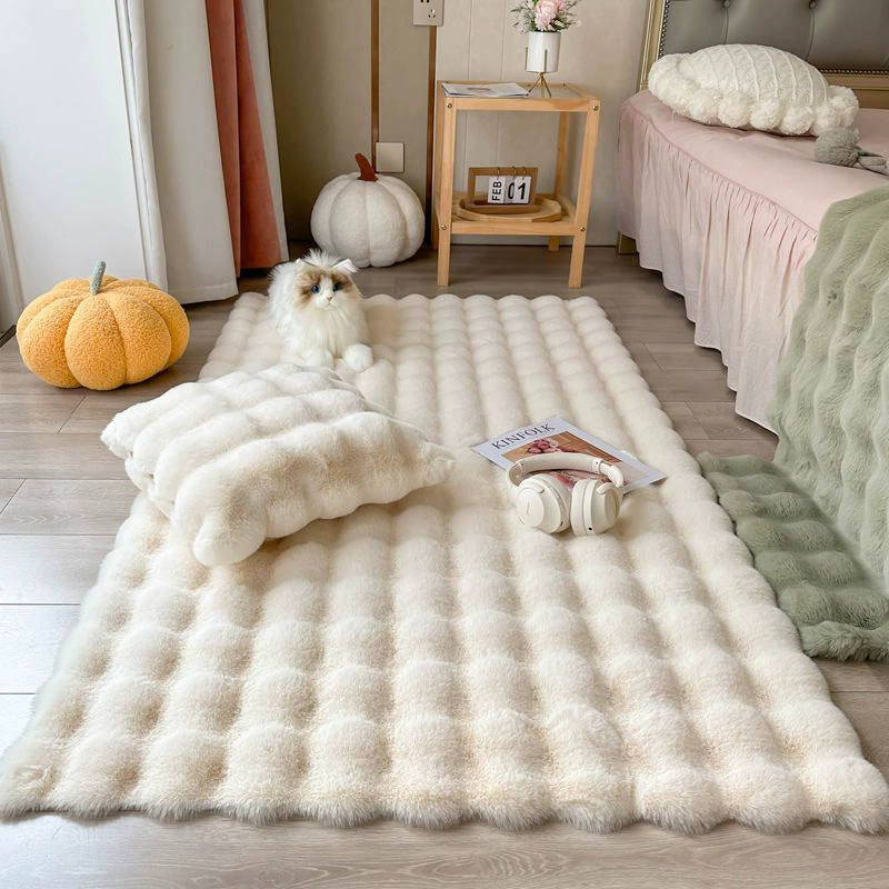 Ковёр из искусственного кроличьего меха, плюшевый, размеры 50×80–140×200 см
