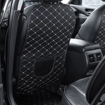 Car Seat Anti-Kick Pad, Universal Rear Seat Leather Protector, Anti-Dirt Car Anti-Kick Pad Storage Bag (Chair back anti-kick pad) - all-inclusive