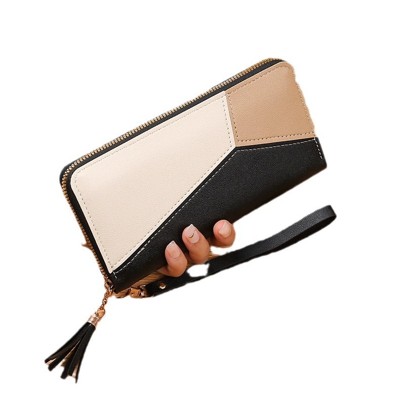 Wallet, long shoulder bag, chain with zipper, three colors