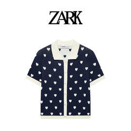 ZARK 欧美新款时尚心形提花针织POLO衫 跨境外贸女装批发 4938026