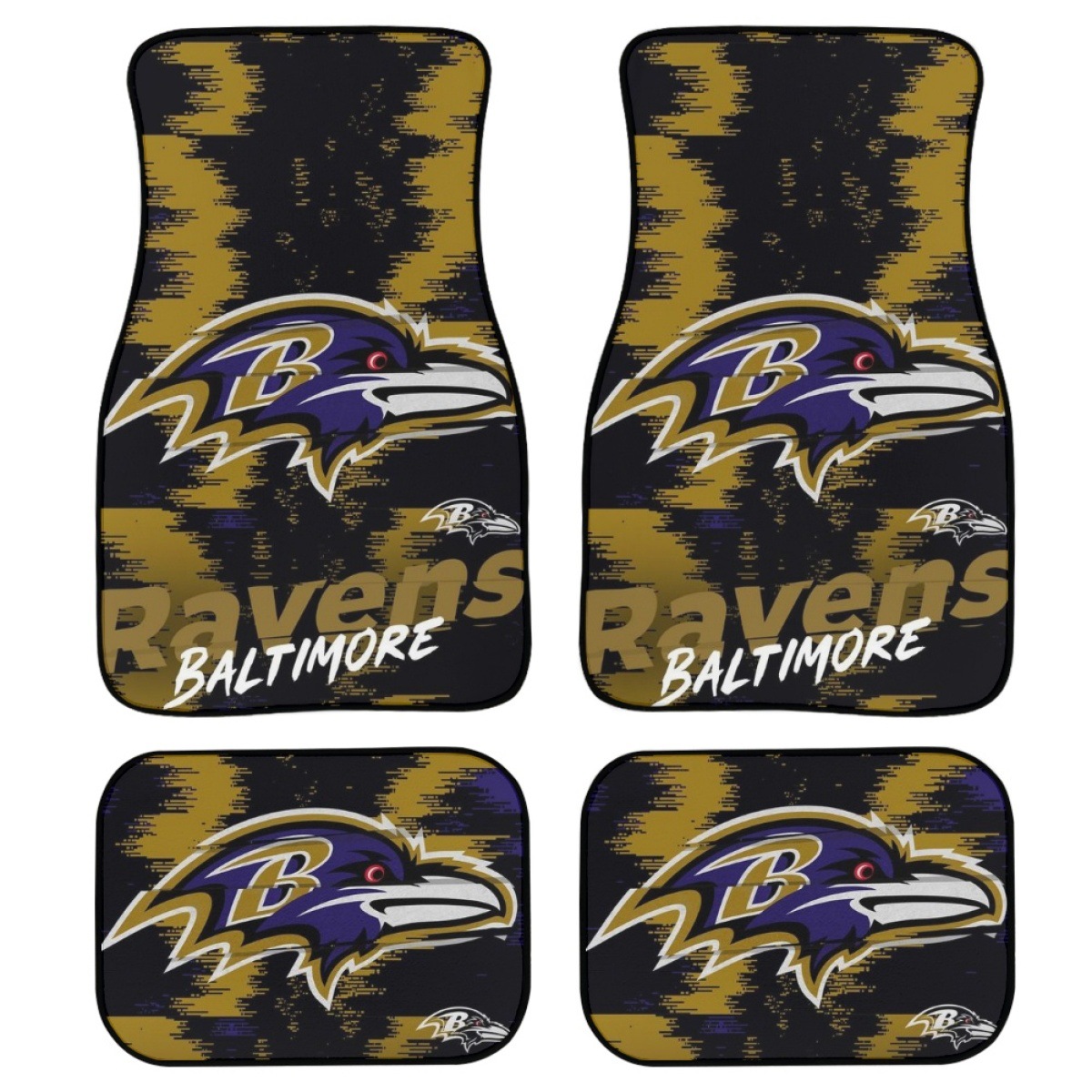 (2개) 대외 무역 게임 핫 매트 NFL 축구 신시내티 타이거스 팬 자동차 전면 및 후면 바닥 매트