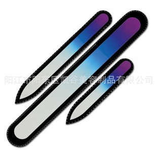Set of 3 Two-Color Glass Nail Files, 3 Sizes of Glass Nail Files, Promotional Gift Glass Files