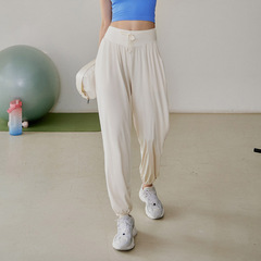 夏季薄款顯瘦瑜伽褲外穿跑步休閒防曬寬鬆運動長褲女普拉提健身服