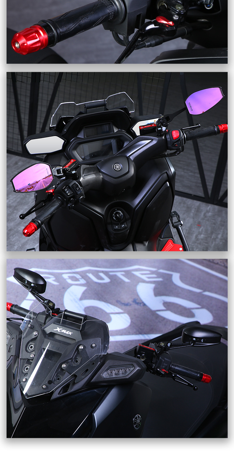 Motherland Aos4 Rearview Mirror Electric Vehicle Motorcycle Universal Modified Reflector Reversing Mirror Anti-Dazzle Purple Glass