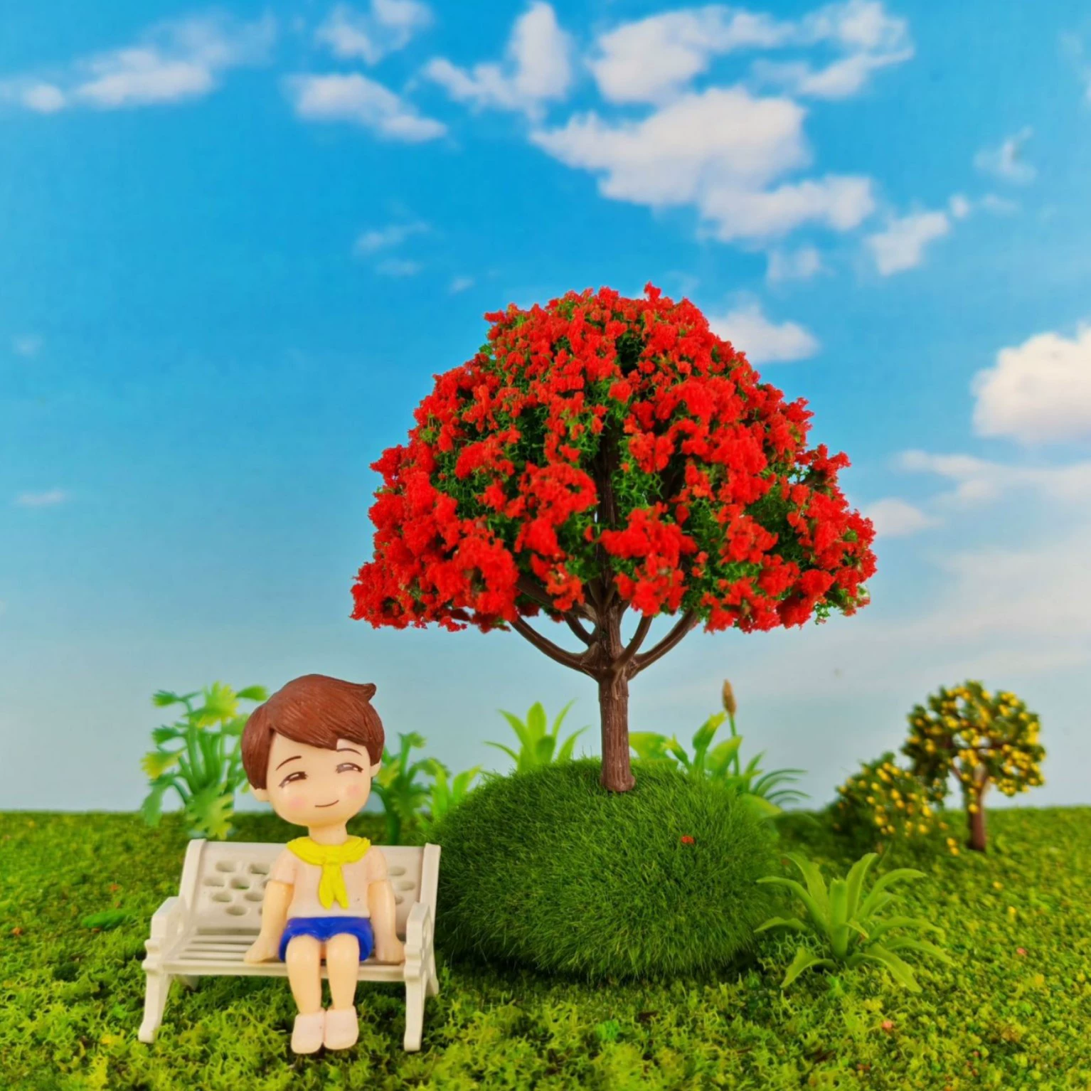 Архитектурная модель песочного стола, архитектурная модель, микроландшафтное украшение, искусственная пластиковая цветочная модель, сборка SA80 на ножке