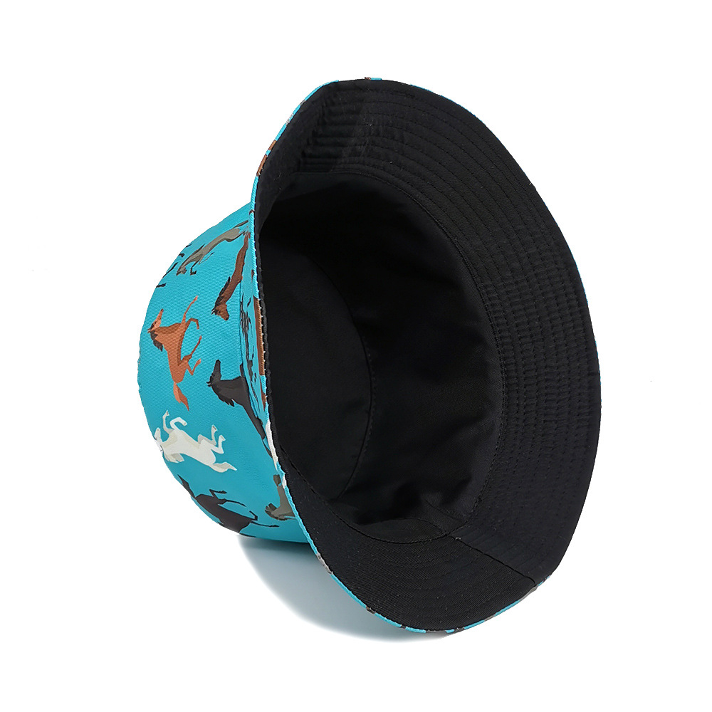 Printing Design Retro Style Unisex Retro Horse Printing Wide Eaves Bucket Hat