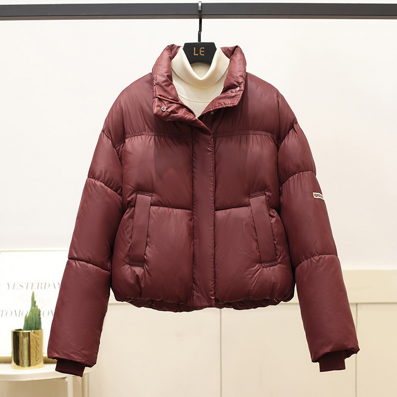 Ropa de algodón coreana para mujeres gruesas abrigo corto de invierno 2025 nuevo estilo de estilo de cuello vertical chaqueta de algodón estilo occidental ropa de pan