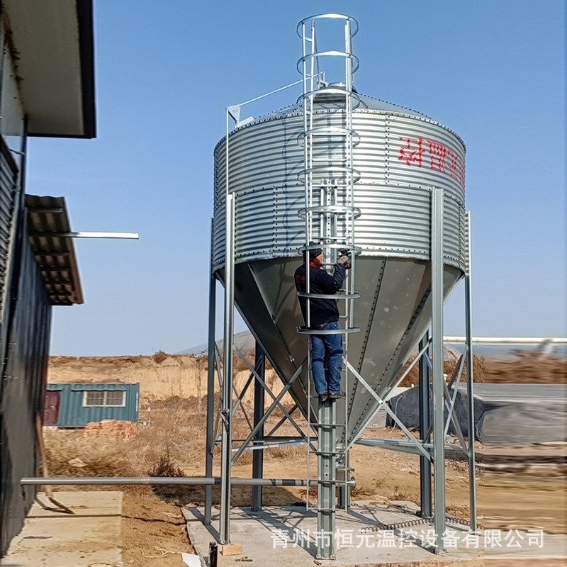 养殖饲料料塔 大容量镀锌板材料线设备 养鸡养猪自动化上料仓系统