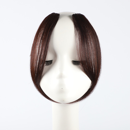 Wig with side part bangs, Korean-style French side swept fringe, air bangs wig