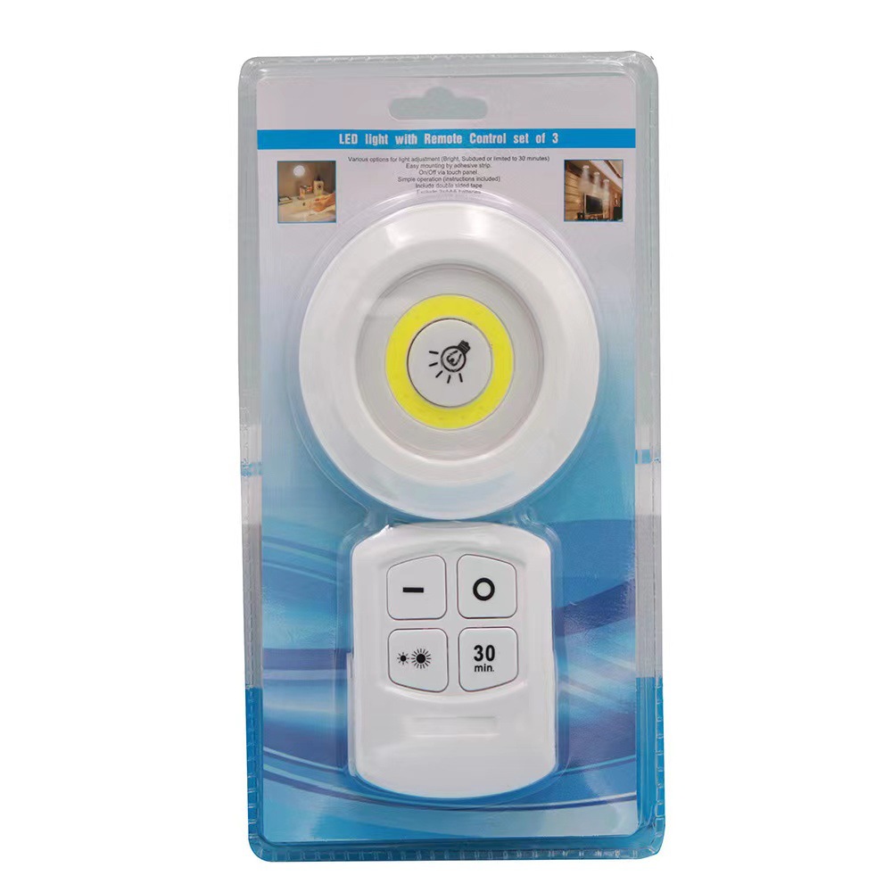 Dimmable LED Under Cabinet Light with Remote Control Stick-On Touch Tap Lamp for Cupboards Wardrobe Tap Led Lights with Remote