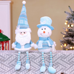 クロスボーダークリスマス新しいブルー脚人形装飾サンタクロース雪だるまデスクトップ装飾品ホリデーギフト
