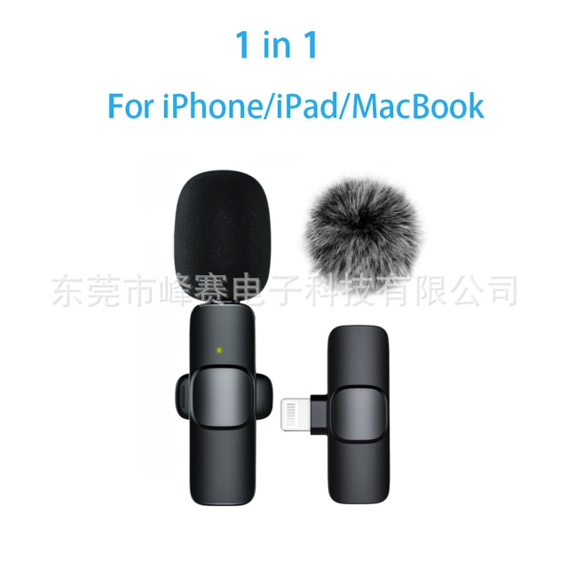 Micrófono de clip de cuello inalámbrico K1K9 K15 uno a dos teléfono móvil transmisión en vivo grabación al aire libre micrófono de radio micrófono de reducción de ruido