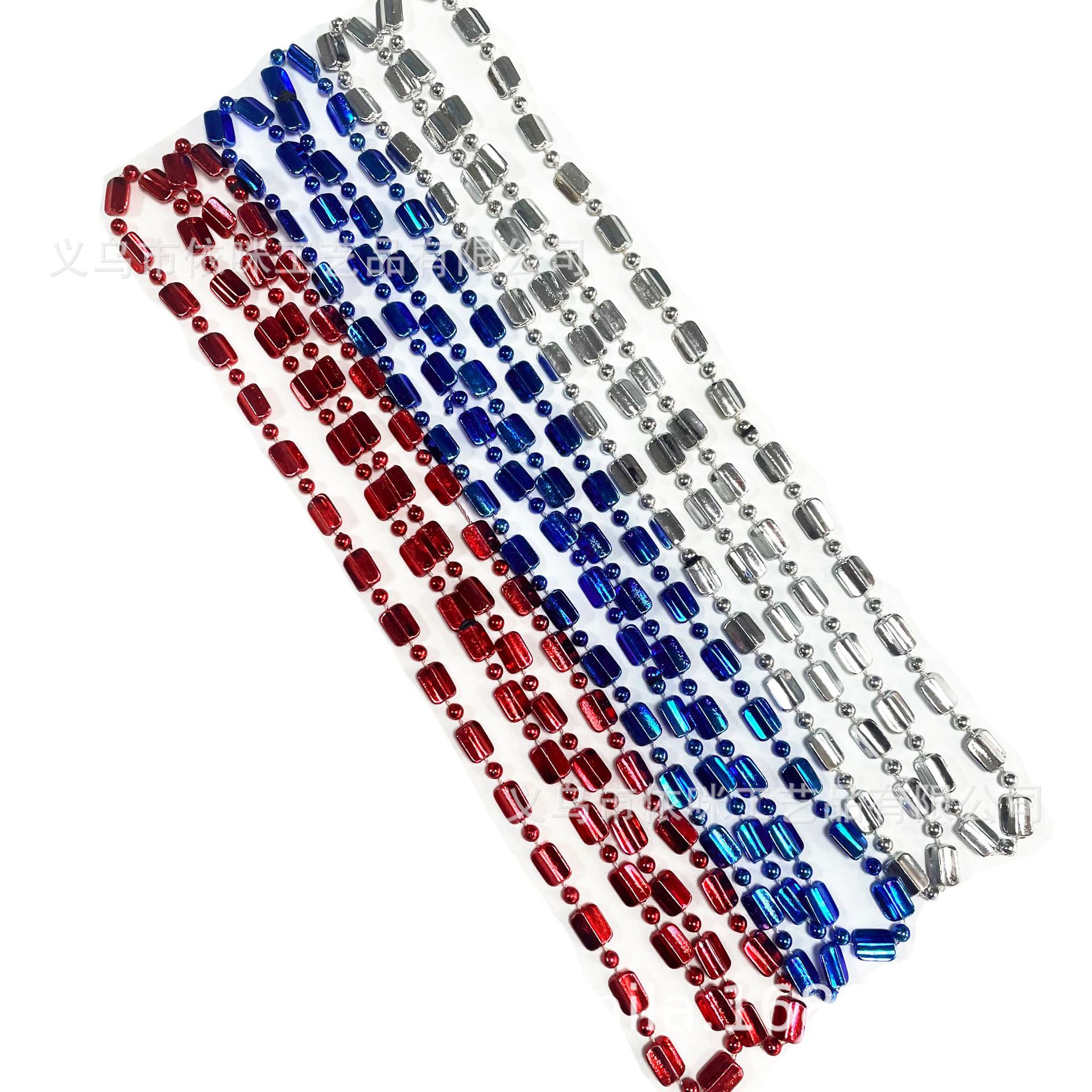 Collar del Día de la Independencia Collar del Día Nacional de los Estados Unidos Decoración del festival Cadena de cuentas Fiesta Fiesta Colgante de plástico Collar transfronterizo