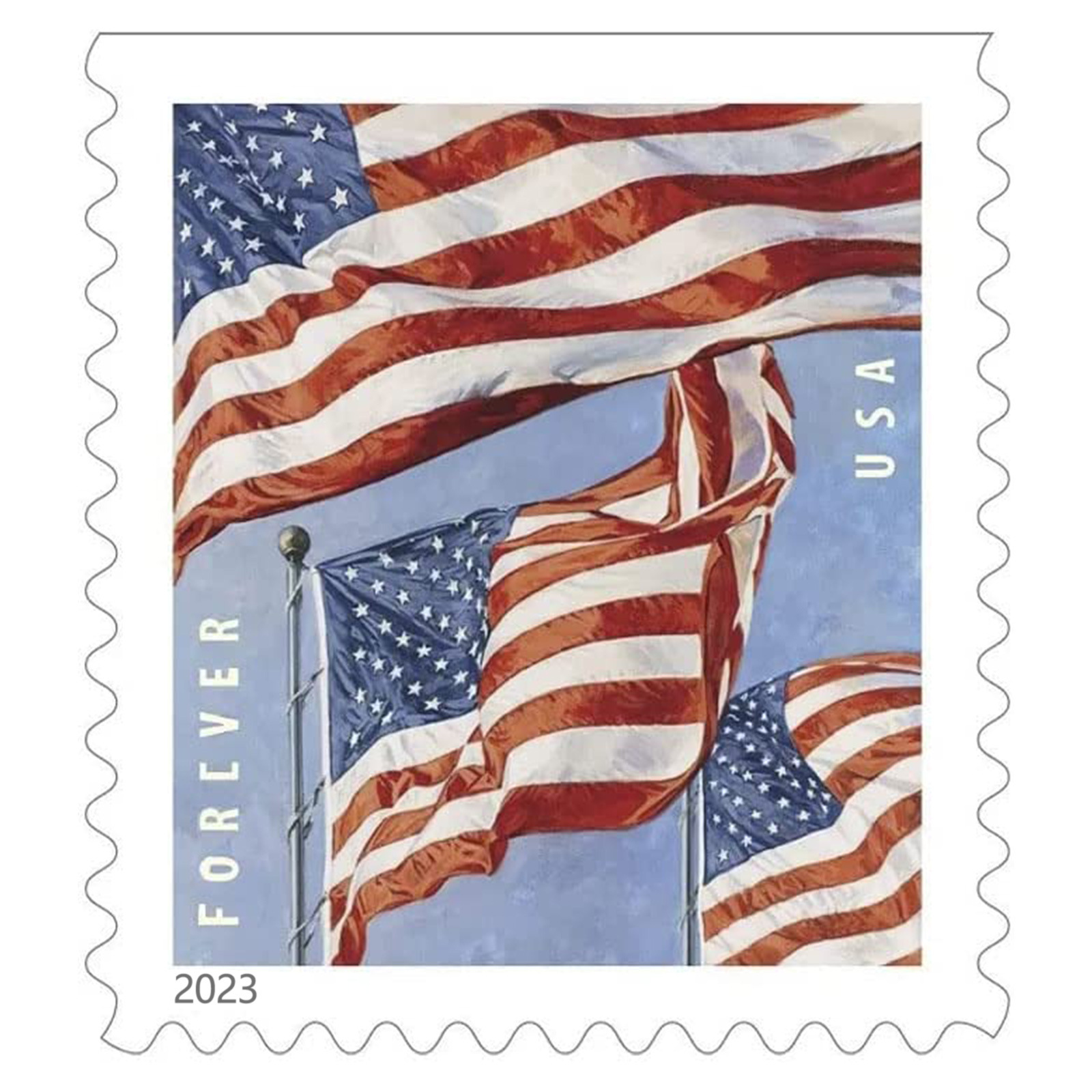跨境热销新款U.S.Flag Forever Stamps美国国旗邮票电脑贴纸套装