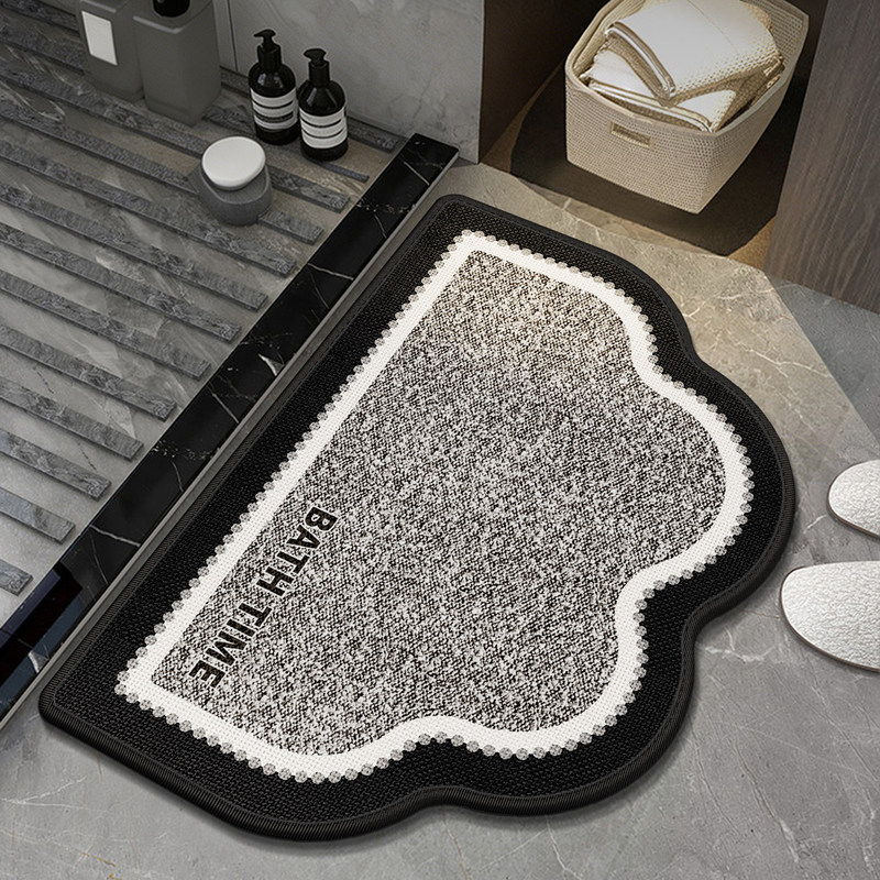 Modern Minimalist Imitation Linen Bathroom Absorbent and Stain-Resistant Shower Mat with a High-End Feel for Home Entryway Modern Minimalist Imitation Linen Bathroom Absorbent and Stain-Resistant Shower Mat with a High-End Feel for Home Entryway